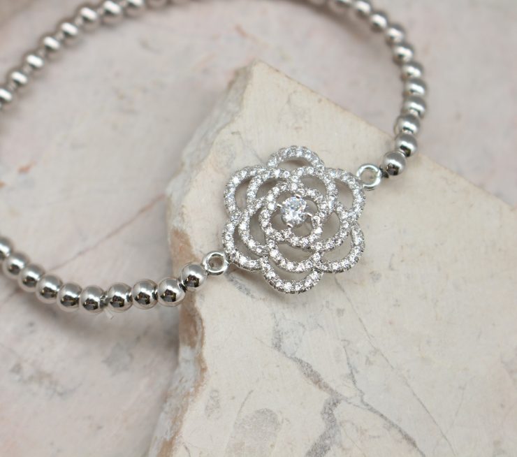 A photo of the Rhinestone Rose Bracelet product