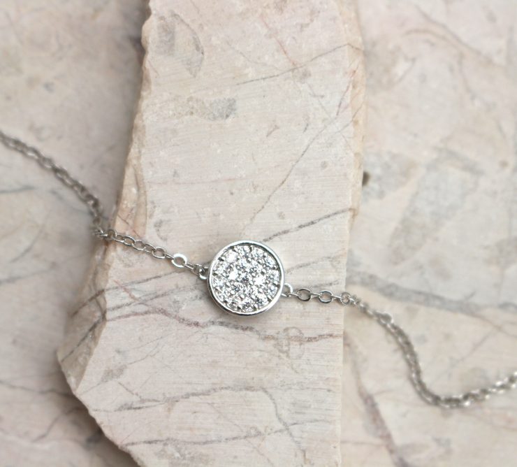 A photo of the Small Rhinestone Coin Bracelet product