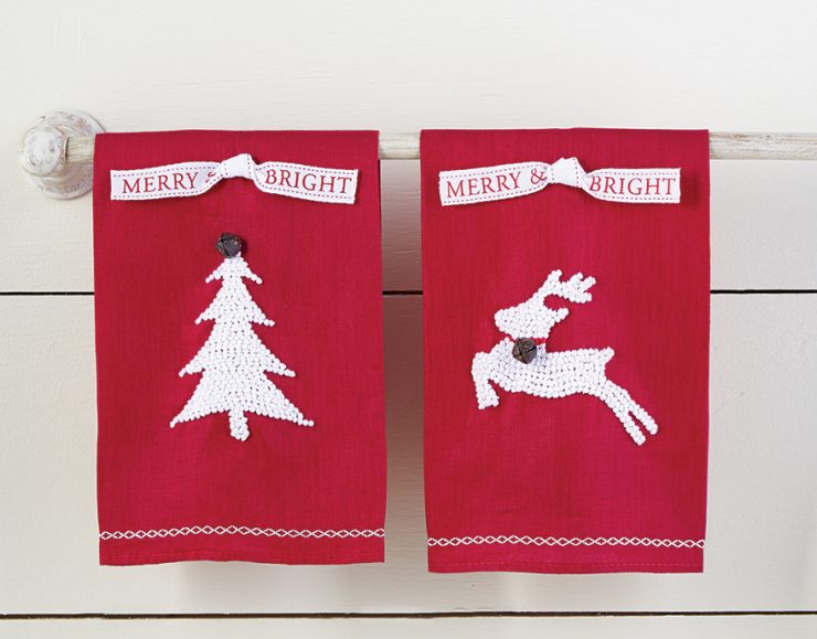 A photo of the French Knot Christmas Towels product