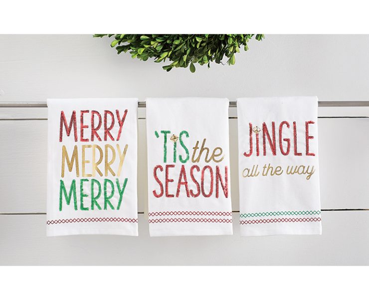 A photo of the Sequin Holiday Towels product
