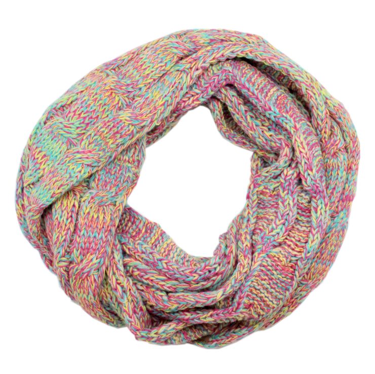 A photo of the Charming Cable Knit Infinity Scarf Multi Color product