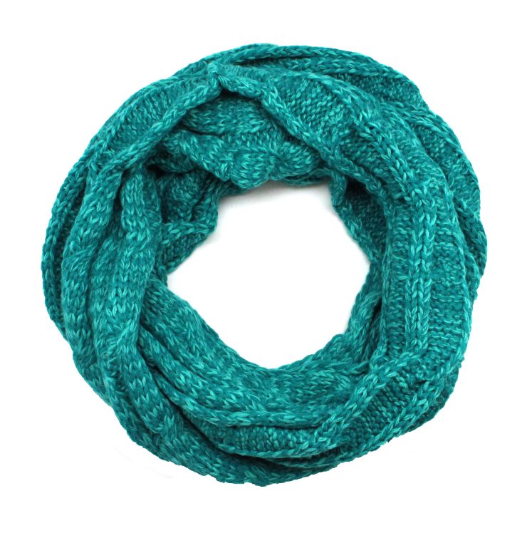 A photo of the Charming Cable Knit Infinity Turquoise product