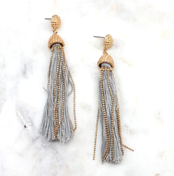 A photo of the Tasseled & Trending Earrings product