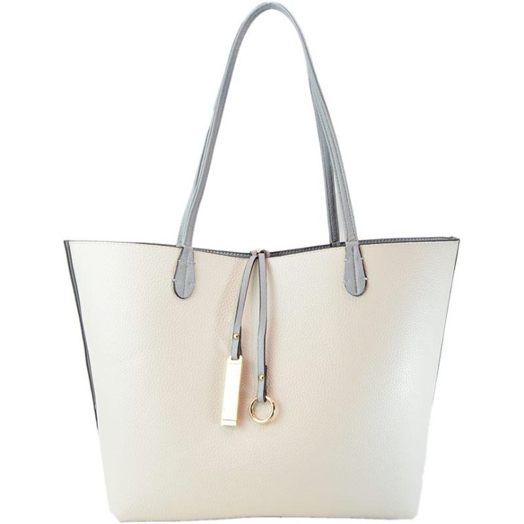 A photo of the Light Grey & Ivory Reversible Tote product