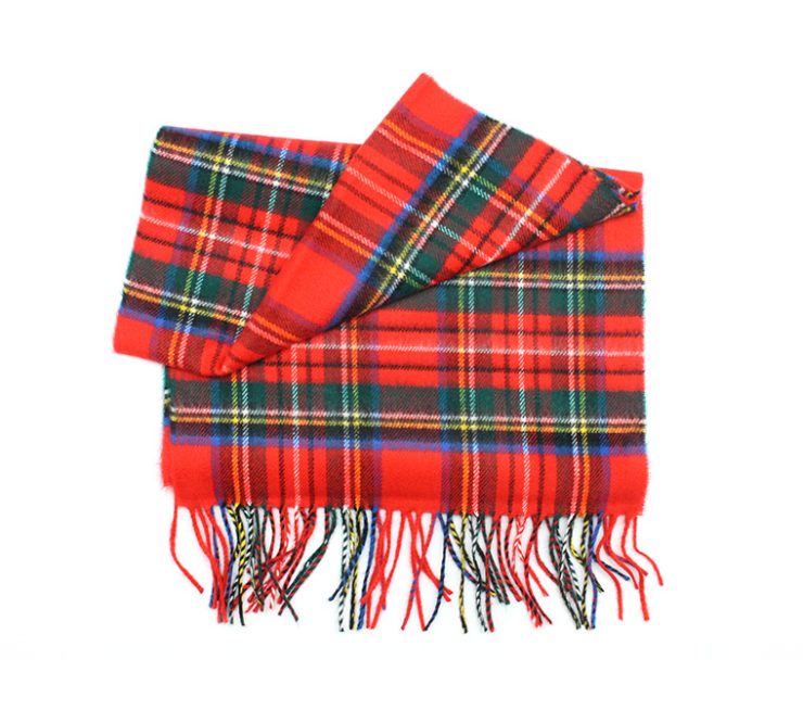 A photo of the Red Tartan Cashmere Feel Scarf product