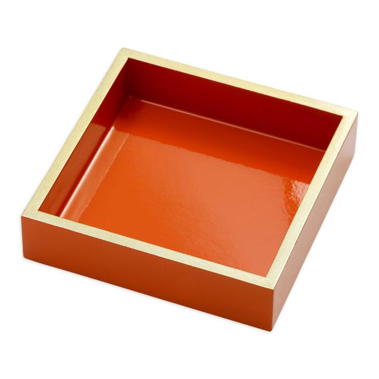 A photo of the Orange and Gold Luncheon Napkin Holder product