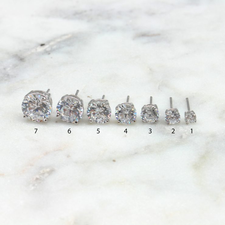 A photo of the Classic Silver CZ Studs product