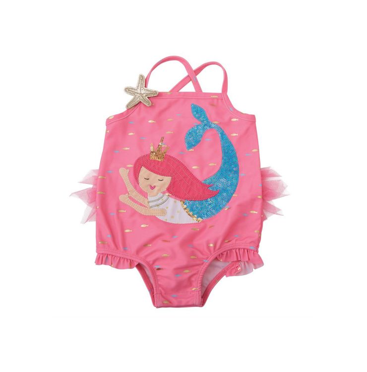 A photo of the Pink Sequin Mermaid One Piece Swimsuit product