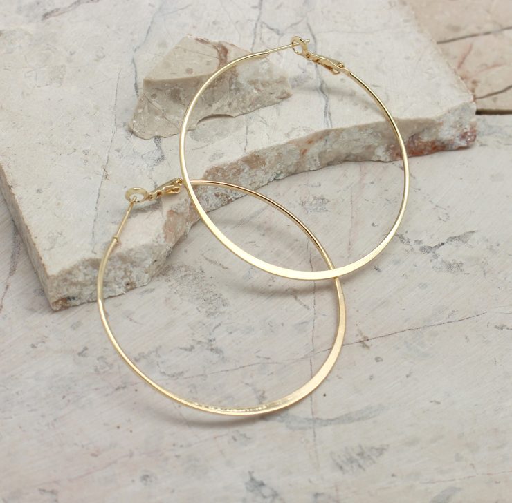 A photo of the Prim and Polished Hoop Earrings product