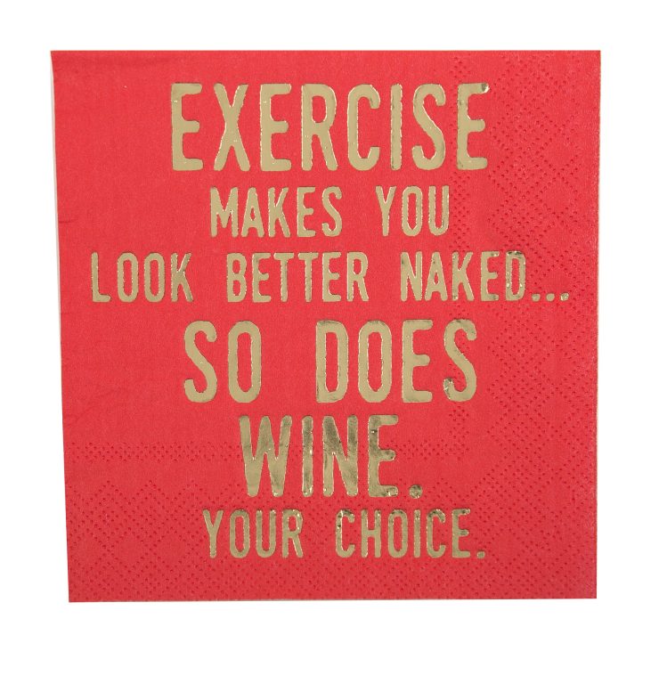 A photo of the Exercise & Wine Napkins product