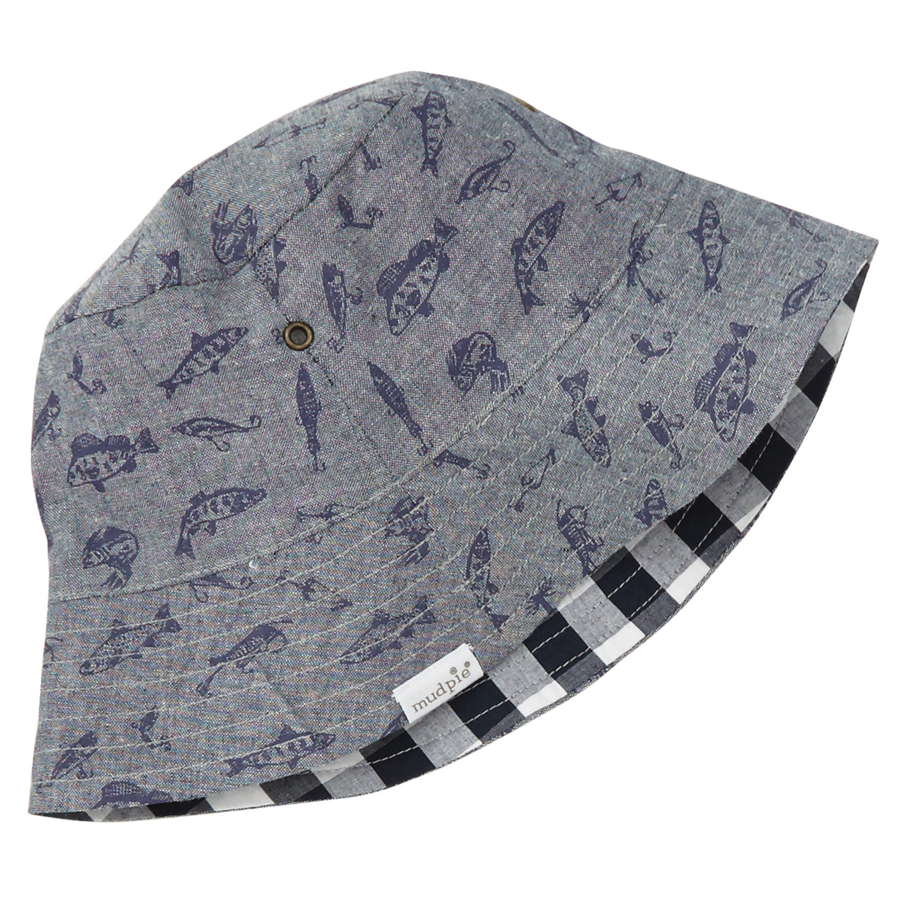 bucket hat with fishing lures