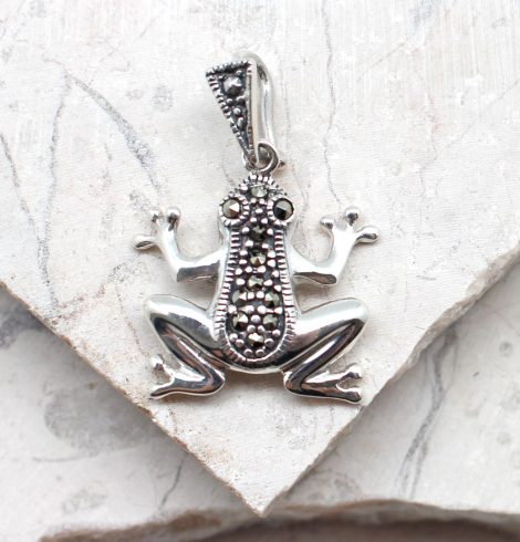 A photo of the The Marcasite Frog Pendant product