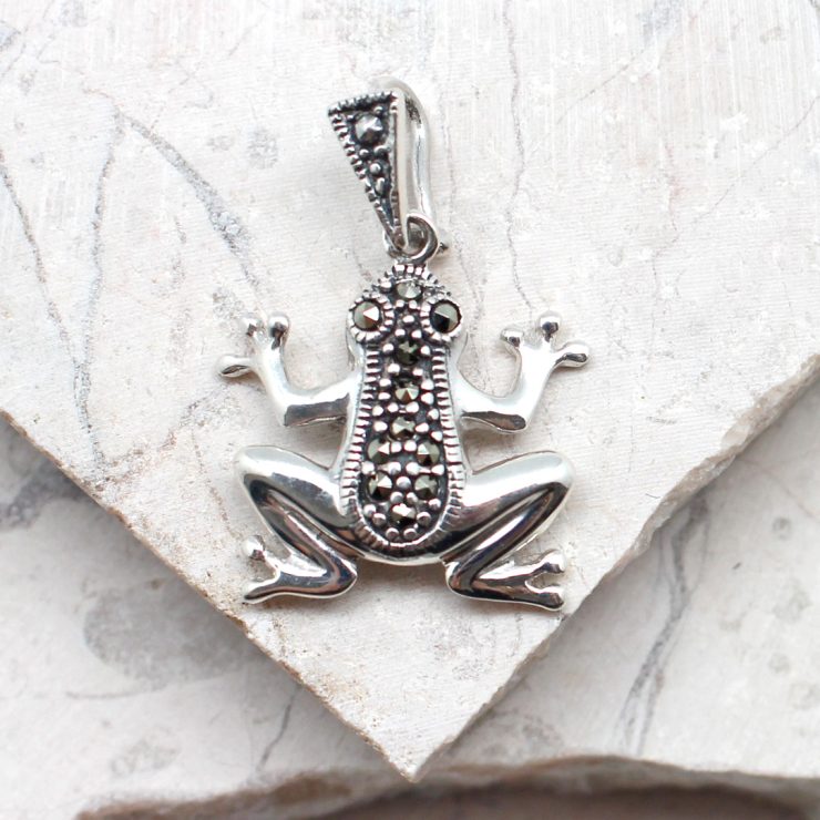 A photo of the The Marcasite Frog Pendant product