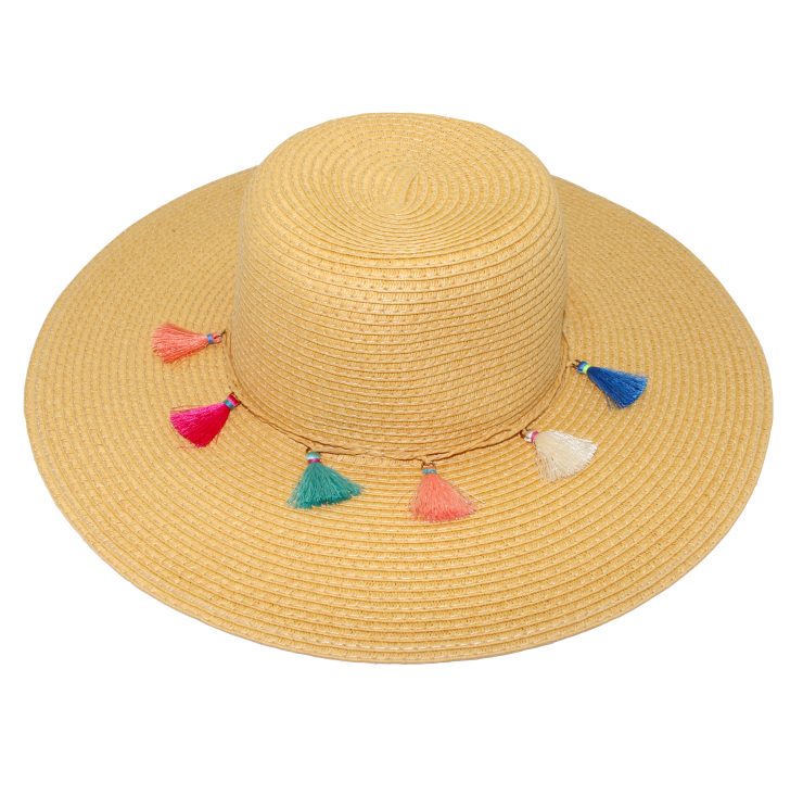 A photo of the Colorful Tassel Sun Hat product