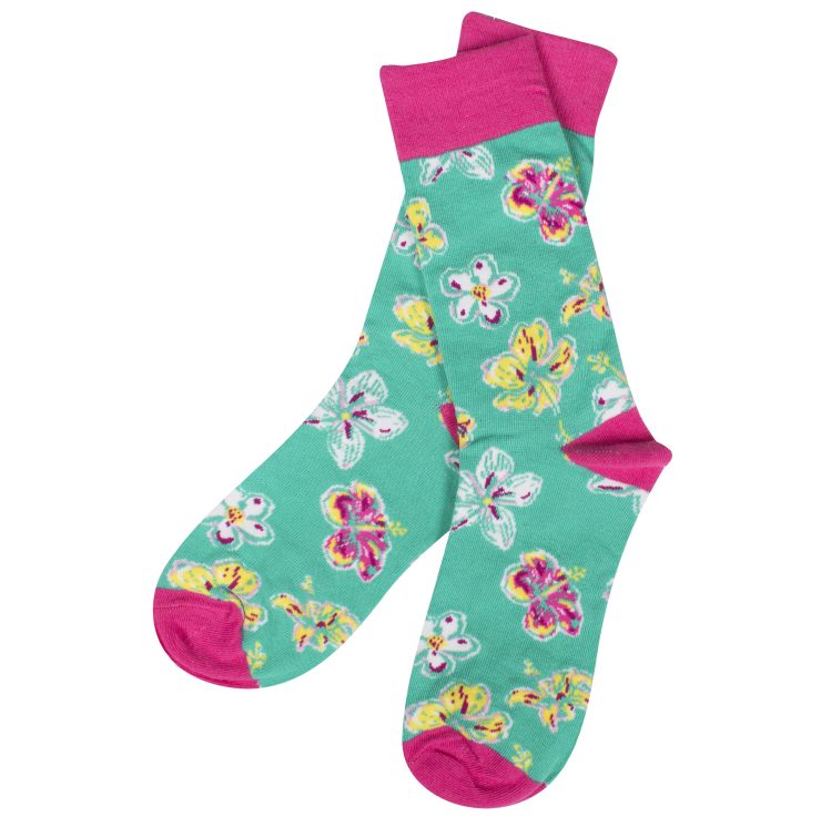 A photo of the Teal Floral Socks product