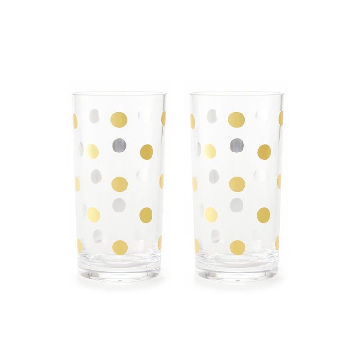 A photo of the Gold Polka Dot Highball Glass Set product
