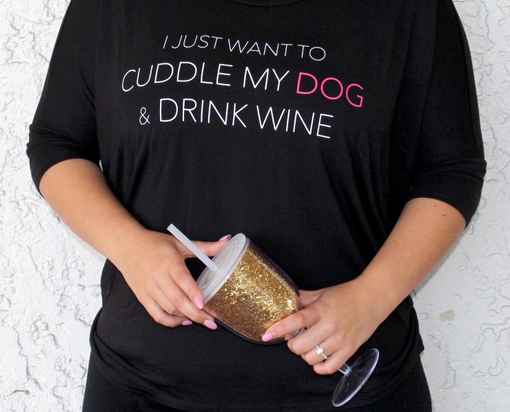 A photo of the Wine & Dog Tee product