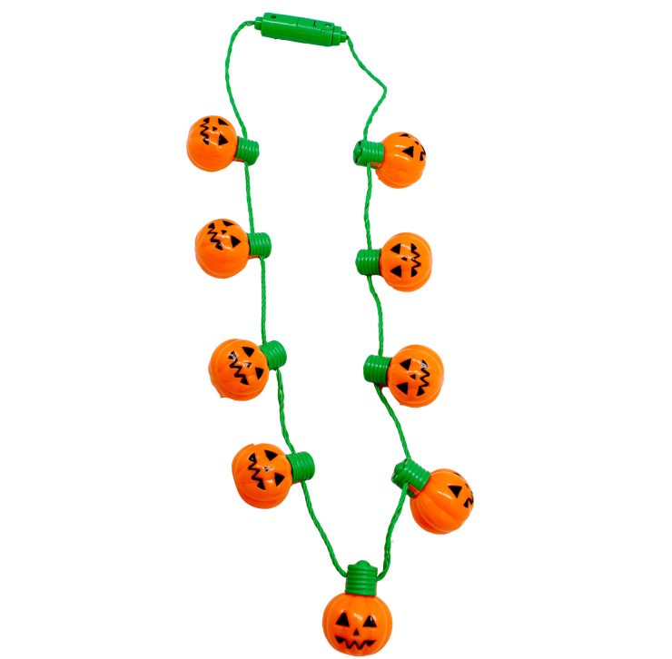 A photo of the Light Up Jack-O-Lantern Necklace product