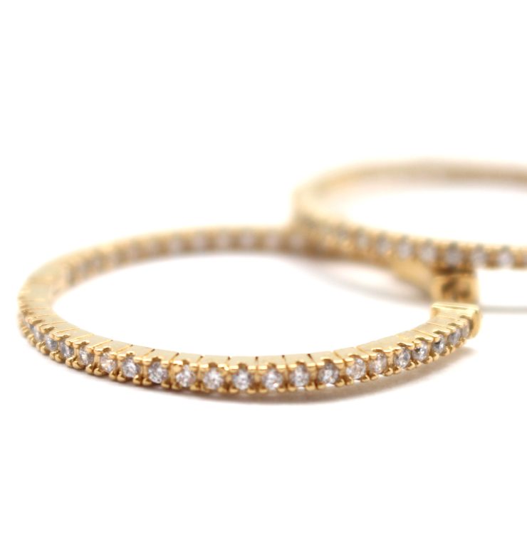 A photo of the Simple Gold CZ Hoops product