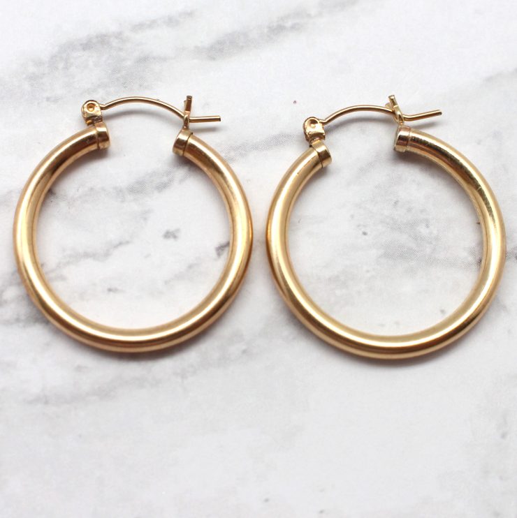 A photo of the Simple Gold Hoops product