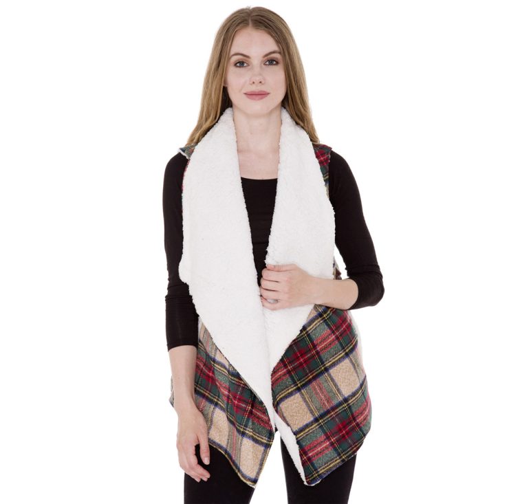 A photo of the Born For Plaid Vest product