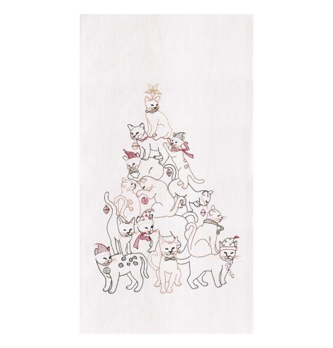 A photo of the Cat Christmas Tree Towel product