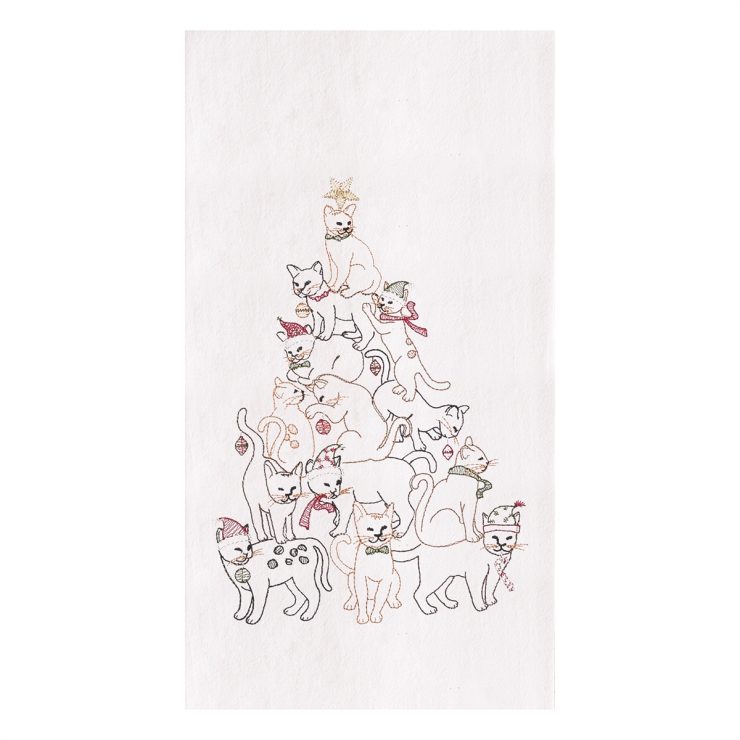 A photo of the Cat Christmas Tree Towel product