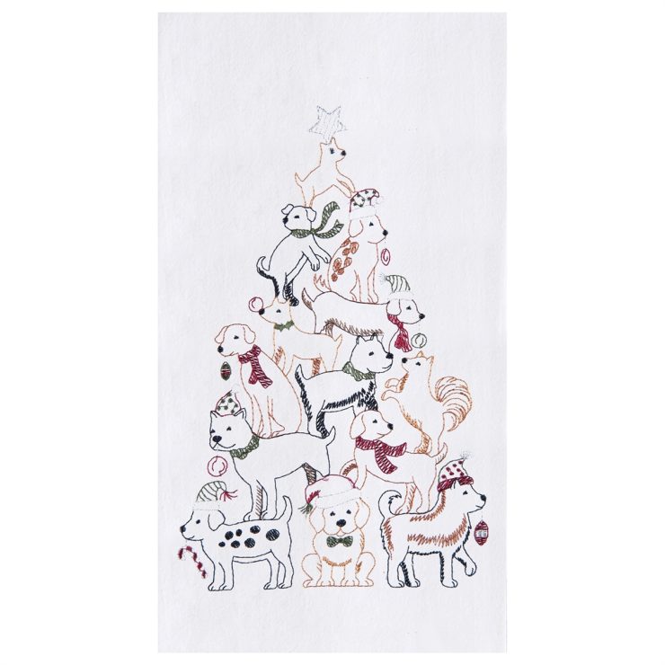 A photo of the Dog Christmas Tree Towel product