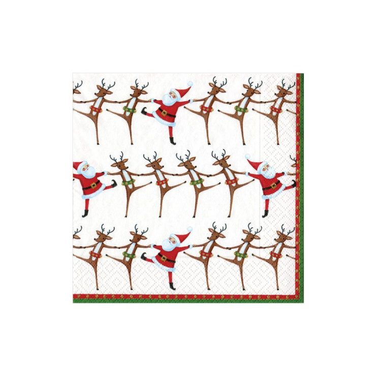 A photo of the Dancing Reindeer and Santa Napkins product