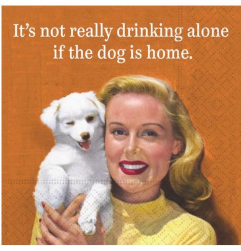 A photo of the Drinking With The Dog Napkins product