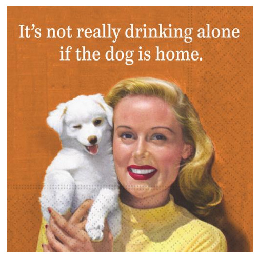 A photo of the Drinking With The Dog Napkins product