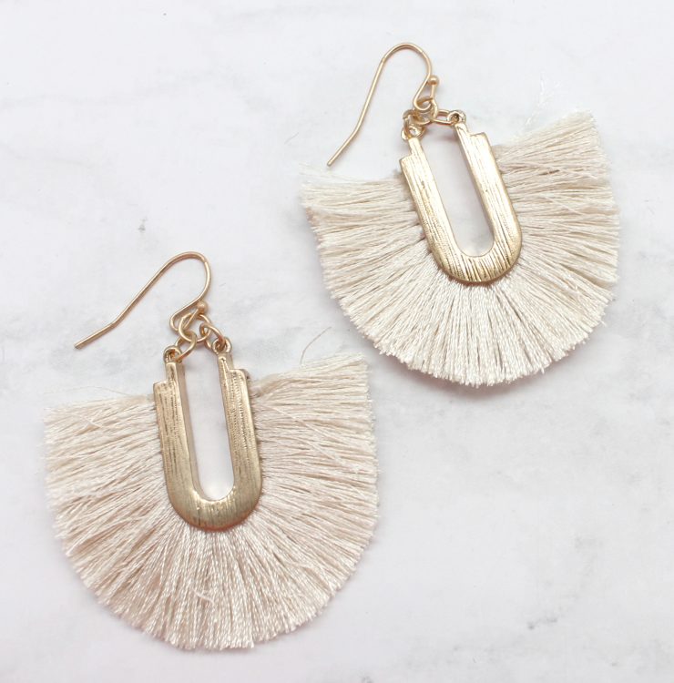 A photo of the Frilly Fringe Earrings product