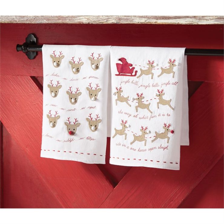 A photo of the Santa's Sleigh Reindeer Towel product