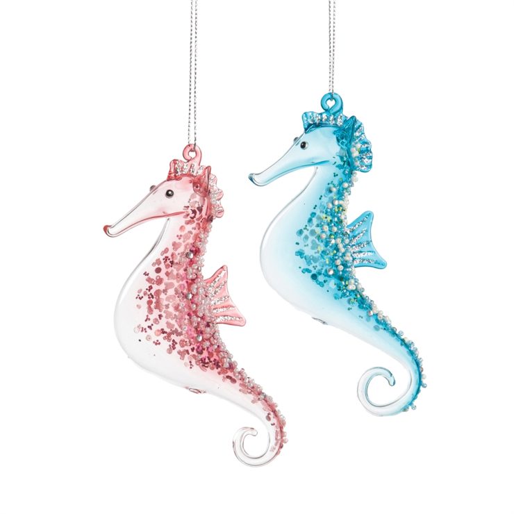A photo of the Beaded Seahorse Ornament product