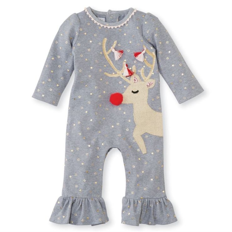 A photo of the Sequin & Tassel Reindeer One-Piece product