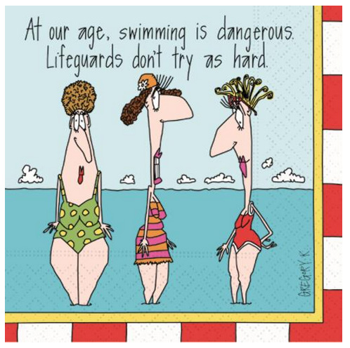 A photo of the Swimming Is Dangerous Napkins product