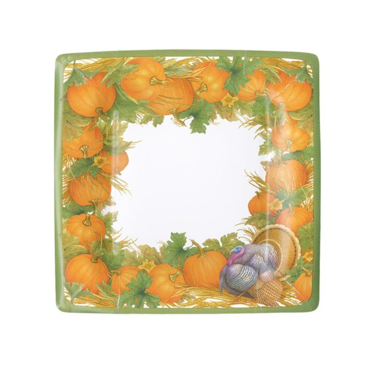 A photo of the Thanksgiving Harvest Paper Plates product