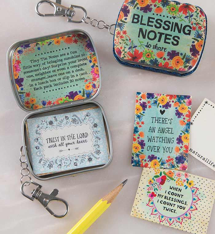 A photo of the Key Chain Tiny Tin Notes product