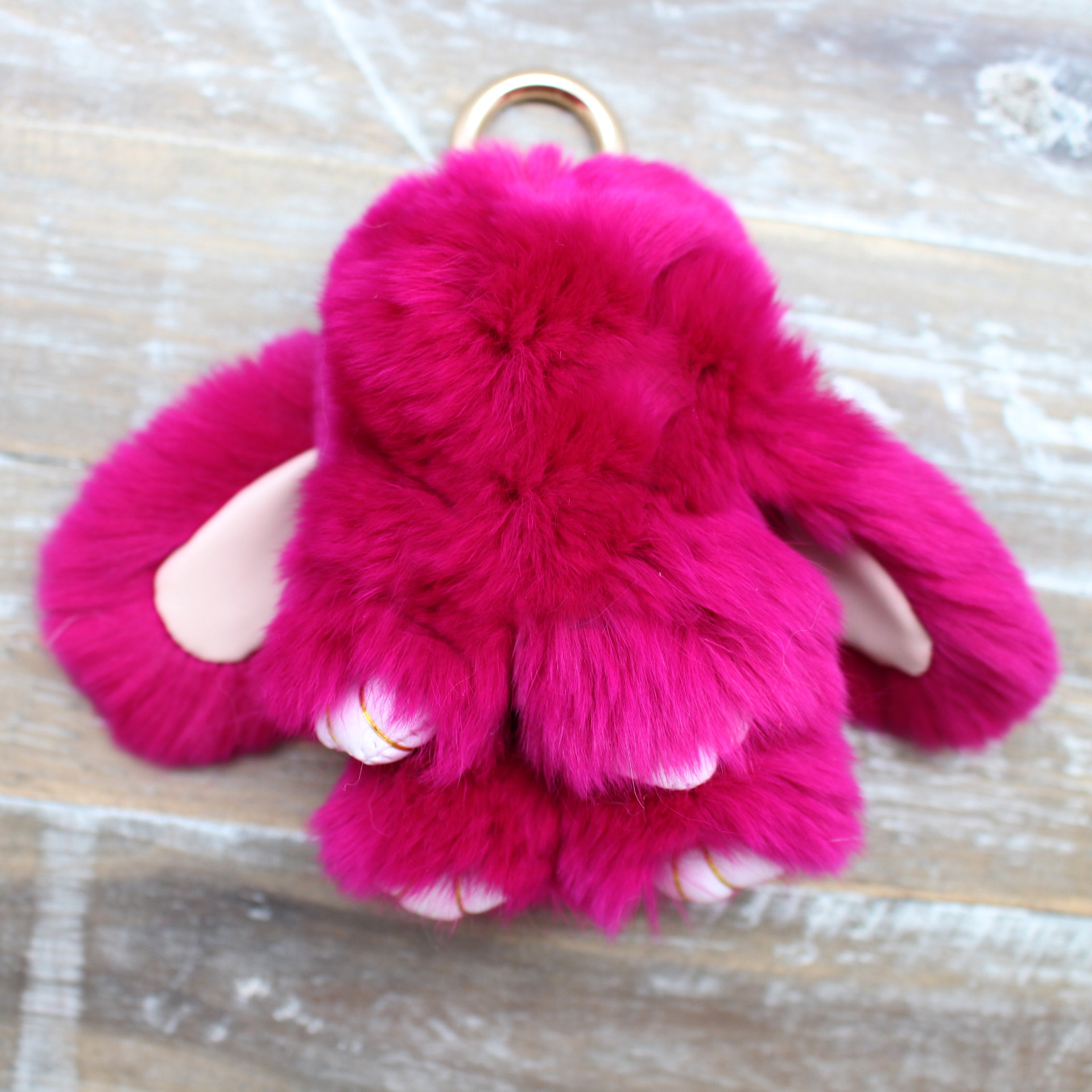 Bunny Keychain Faux Plush, Faux Fur Bunny Keychain