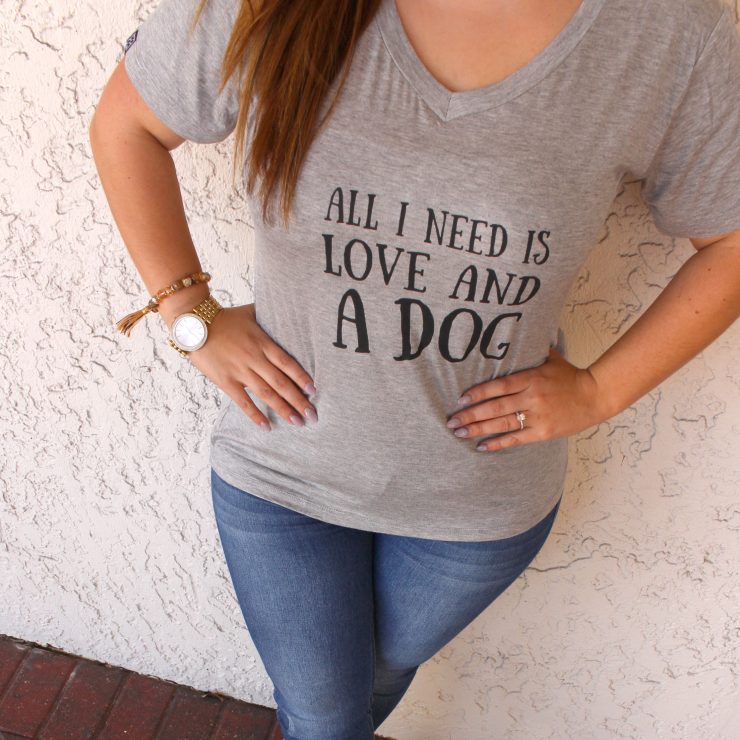 A photo of the Love & Dogs Tee Shirt product