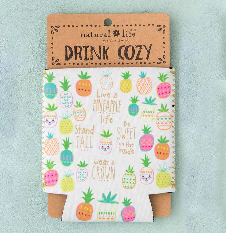 A photo of the Live a Pineapple Life Drink Cozy product