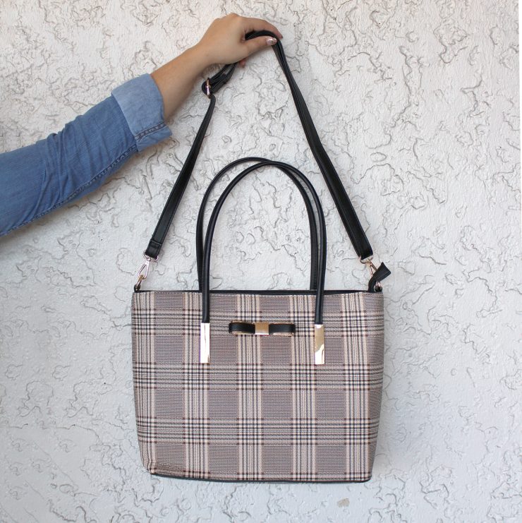 A photo of the Proper Bow Plaid Handbag product