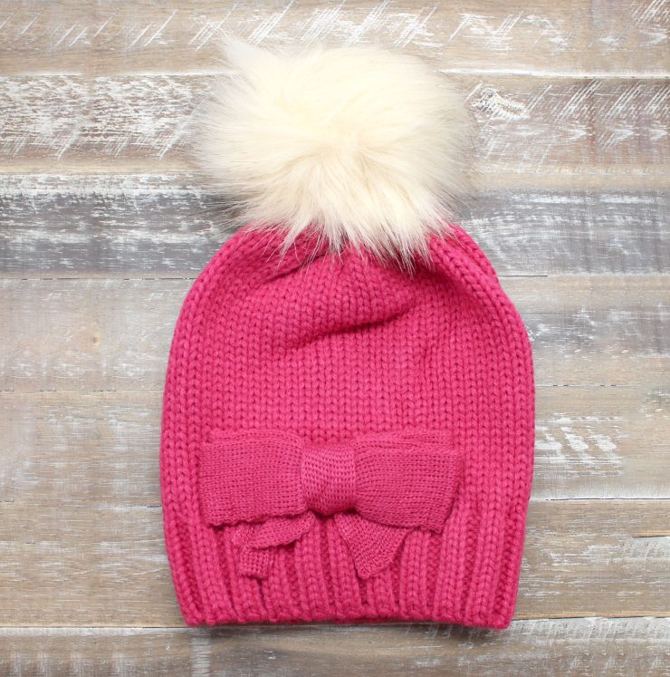 A photo of the Pretty Bow Kids Beanie product