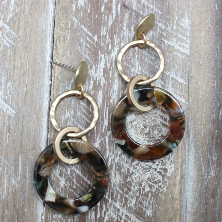 A photo of the Tortoiseshell Ring Earrings product