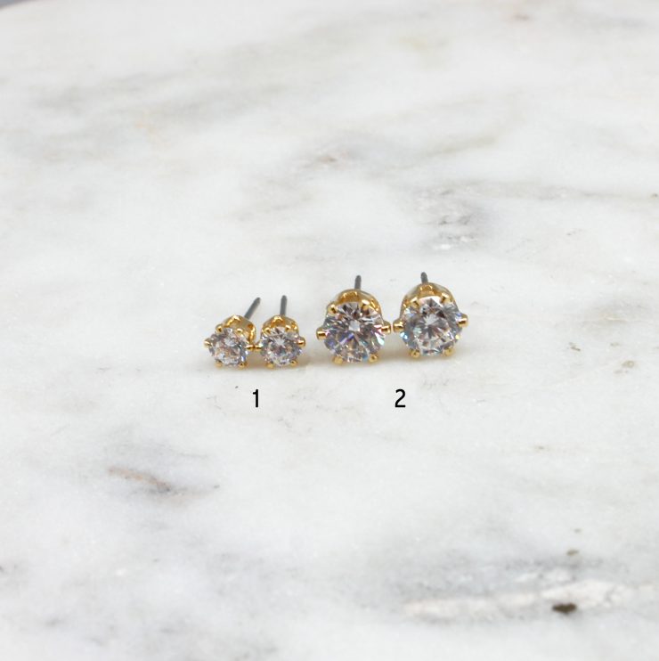 A photo of the Gold Cubic Zirconia Studs product