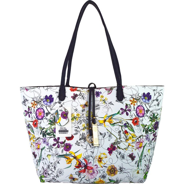 A photo of the Tropical Garden & Navy Reversible Tote product