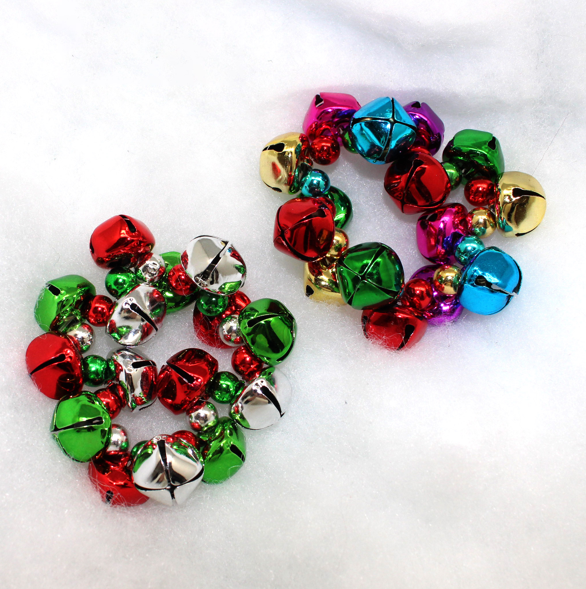 Neliblu 1 Doz Jingle Bell Bracelets - Kids Red/Green Xmas Gifts