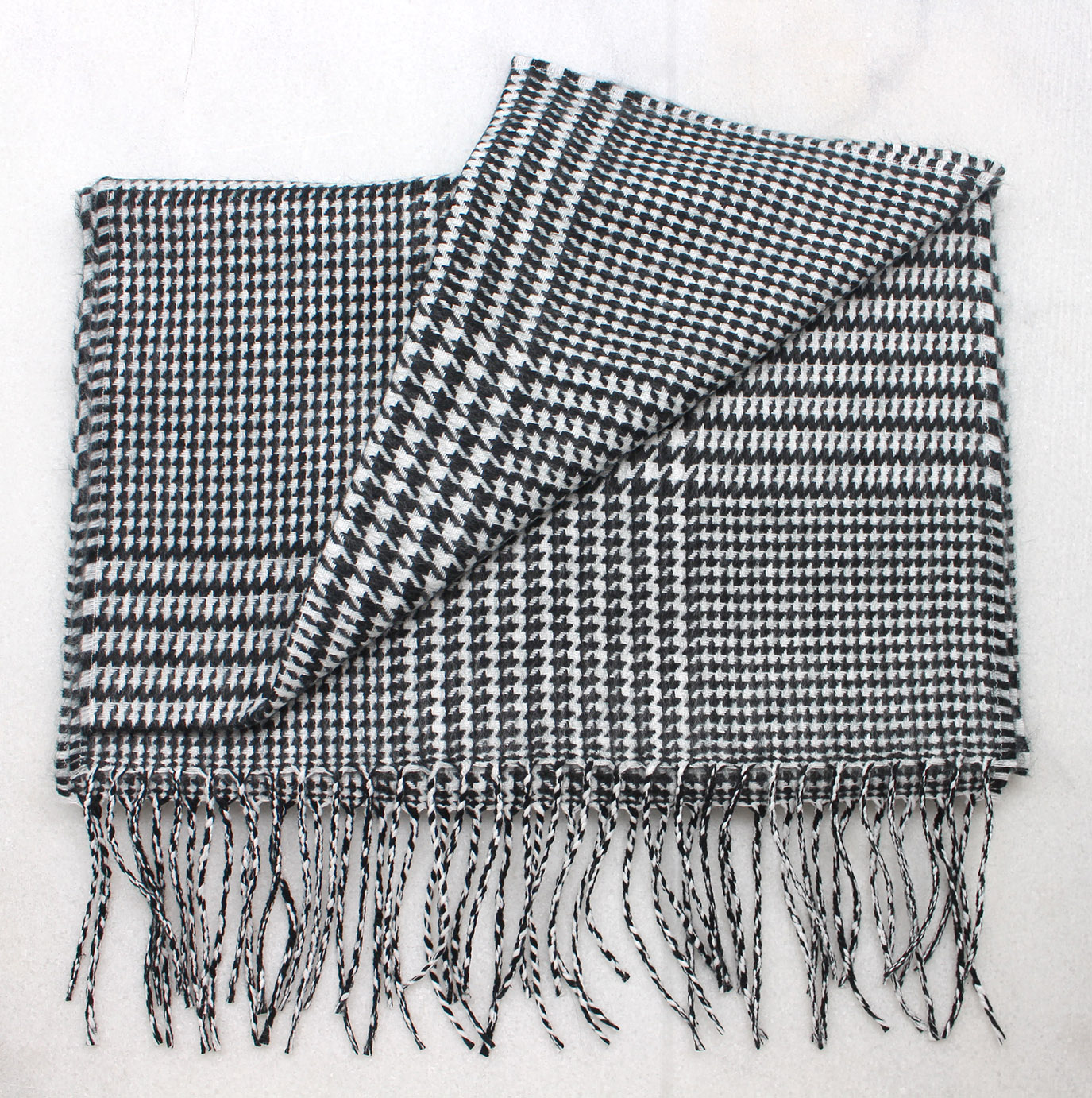 Houndstooth Monogram Scarf Cashmere Feel