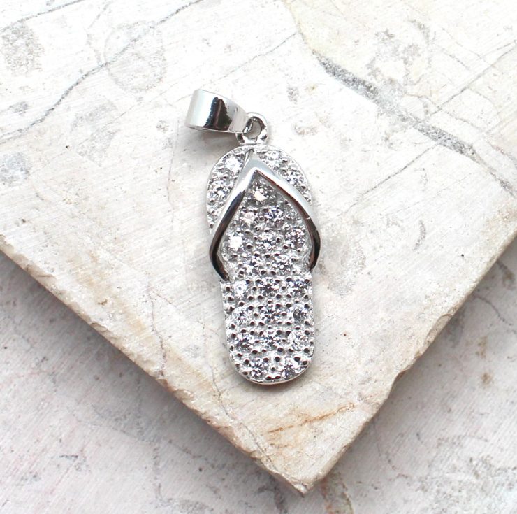 A photo of the Flip Flop Rhinestone Pendant product