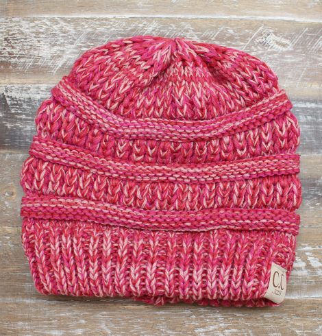 A photo of the Pink Kid's Knit Beanie product